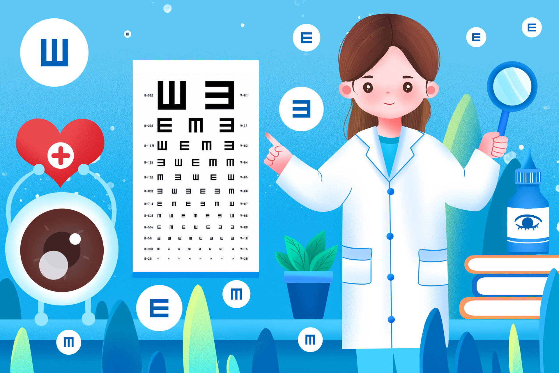 摄图网_402173763_banner_健康医疗保护眼睛测量视力的医生插画（企业商用）.jpg